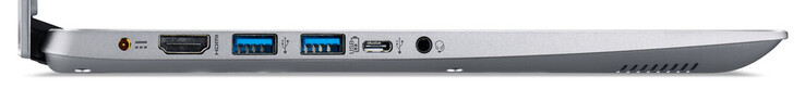 Левая сторона: разъем питания, HDMI, 3x USB 3.2 Gen 1 (2x Type A, 1x Type C), комбинированный аудио разъем