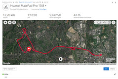 Запись маршрута велопрогулки, Huawei MatePad Pro