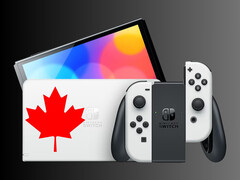 Nintendo Switch OLED с канадским кленовым листом (Источник изображения: Nintendo of Canada с правками)