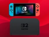 Оригинальная консоль Nintendo Switch, изображённая выше, в док-станции Switch 2