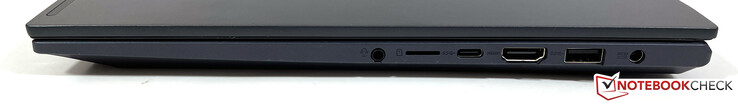 Правая сторона: аудио разъем, слот microSD, USB-C (3.2 Gen 1), HDMI 1.4b, USB-A (3.2 Gen 1), разъем питания