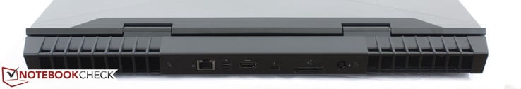 Справа: сеть Gigabit RJ-45, порты mDP 1.2, HDMI 2.0, порт Alienware Graphics Amplifier, вход питания