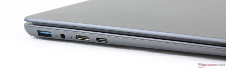 Левая сторона: USB 3.0, разъем питания, mini-HDMI, USB Type-C с DisplayPort