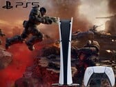 Артворк Gears of War: E-Day с логотипом PS5 и консолью.