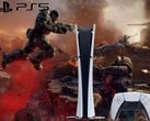 Артворк Gears of War: E-Day с логотипом PS5 и консолью.