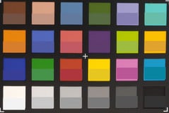 ColorChecker colors. Исходные цвета представлены в нижней половине каждого блока.