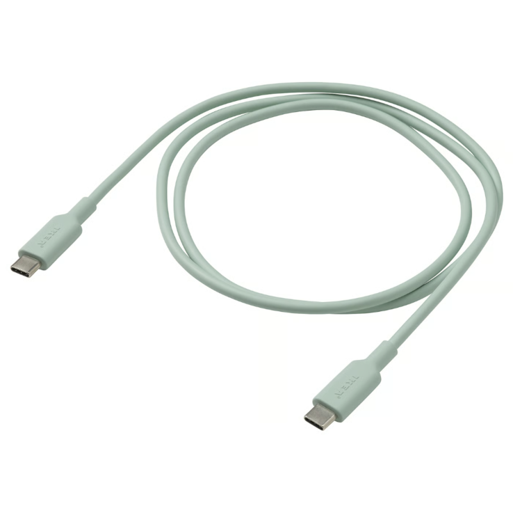 Кабель IKEA Sittbrun USB-C - USB-C светло-зеленого цвета. (Источник изображения: IKEA)