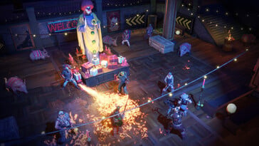 Изображение, показывающее сражение с несколькими врагами в Wasteland 3.