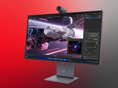 Передняя панель 4K OLED-монитора Lenovo Yoga Pro 27UD-10 показана под углом (Источник изображения: Lenovo PR)