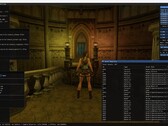 Интерфейс редактора TombForge, показывающий тестовую сцену, отрисованную в движке, с панелями материалов и активов (Изображение: Tiernan Watson via X)