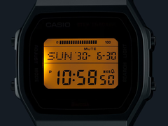 Циферблат часов Casio, вблизи