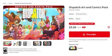 Dispatch Art and Comics Pack в Nintendo of America eShop с цензурой (Источник изображения: скриншот, Nintendo of America)