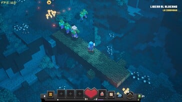На изображении: скриншот игрового процесса из игры «Minecraft Dungeons».