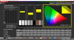 CalMAN ColorChecker (профиль: калиброванный, целевое цветовое пространство: P3)