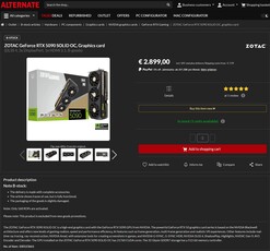 Zotac GeForce RTX 5090 Solid OC с отсутствующими ROPs (Источник изображения: Alternate)