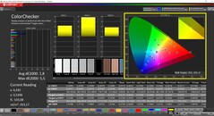 CalMAN ColorChecker (профиль: Native, целевое цветовое пространство: P3)