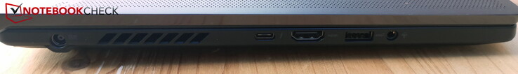 Левая сторона: разъем питания, Thunderbolt 4 (DP, PD), HDMI, USB-A 3.2 Gen2, аудио разъем