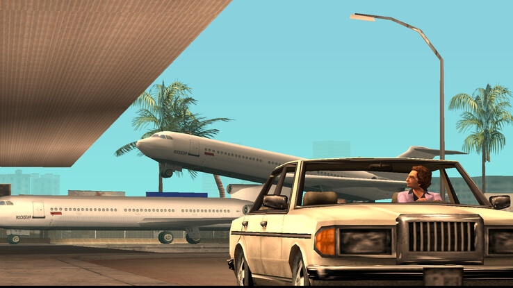 Начальная сцена HTML5-версии Grand Theft Auto: Vice City, запущенной в Google Chrome (Источник изображения: Скриншот - Кристофер Харпер - Notebookcheck)