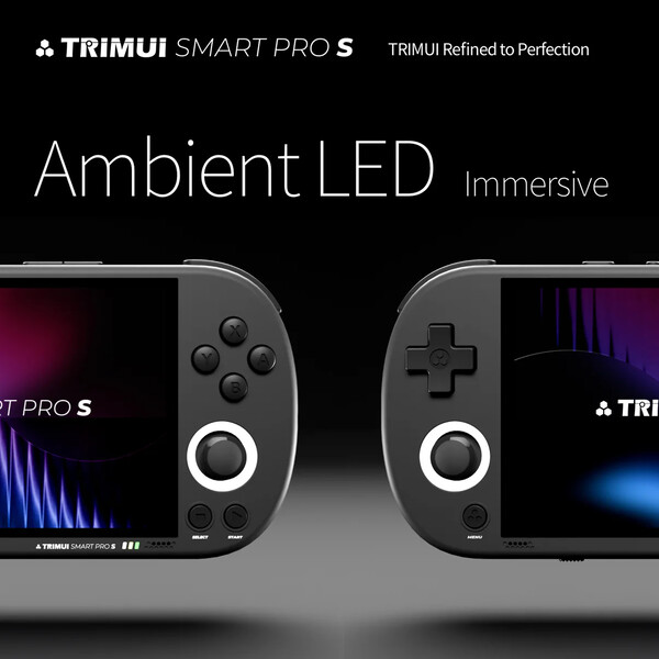TrimUI Smart Pro S оснащен ЖК-дисплеем, джойстиками TMR и светодиодными кольцами.