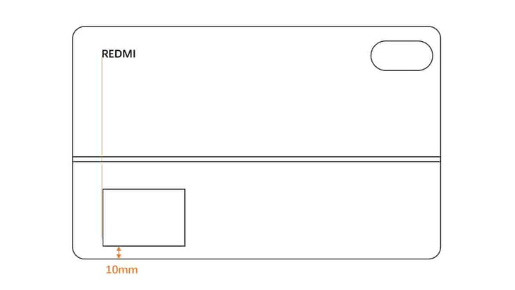 Схематический рисунок дополнительного аксессуара-клавиатуры Redmi Pad 2 Pro с задней стороны. (Источник изображения: via TheTechOutlook)