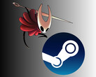 Шершень из игры Hollow Knight: Silksong над логотипом Steam (Источник изображения: Team Cherry, Steam, с правками)