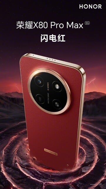 Honor X80 Pro Max в красном цвете « Lightning ».