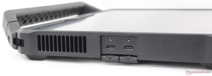 Слева: 2x Thunderbolt 4 (USB-C 3.2 Gen 2, DisplayPort, Power Delivery)