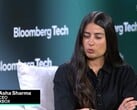 Аша Шарма во время интервью Bloomberg Tech.