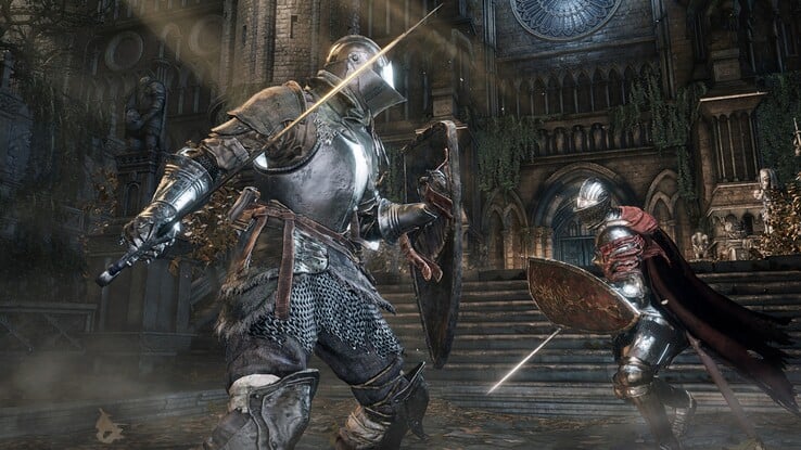 Бой показан на скриншоте Dark Souls 3 (Источник изображения: Steam)