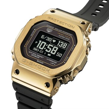 Casio G-Shock GM-H5600-9 с золотым корпусом и перевернутым ЖК-дисплеем.