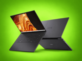 Dell XPS 16 Creator Edition показан с открытым экраном и видимой задней панелью