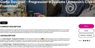 Описание вакансии Гейм-дизайнера от компании Ubisoft представлено
