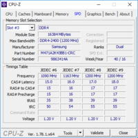 CPU-Z: параметры памяти (SPD)