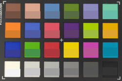 ColorChecker: исходный оттенок представлен в нижней части каждого блока