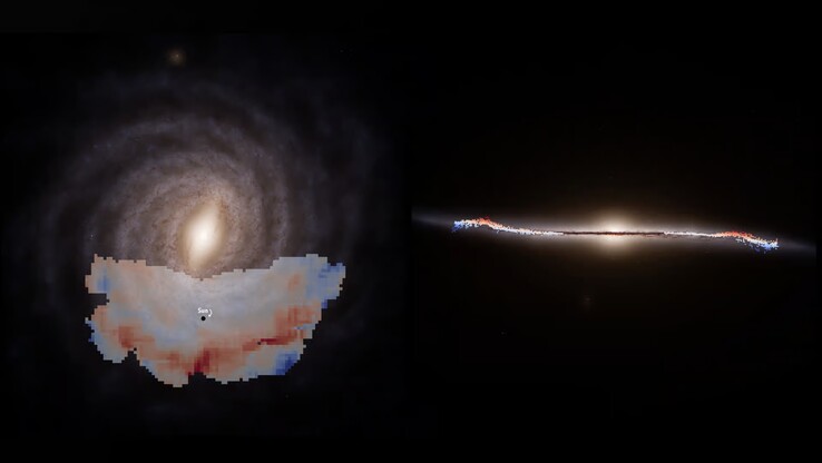Иллюстрация большой волны Млечного Пути. (Источник изображения: ESA, Gaia, DPAC, S. Payne-Wardenaar, E. Poggio и др.)