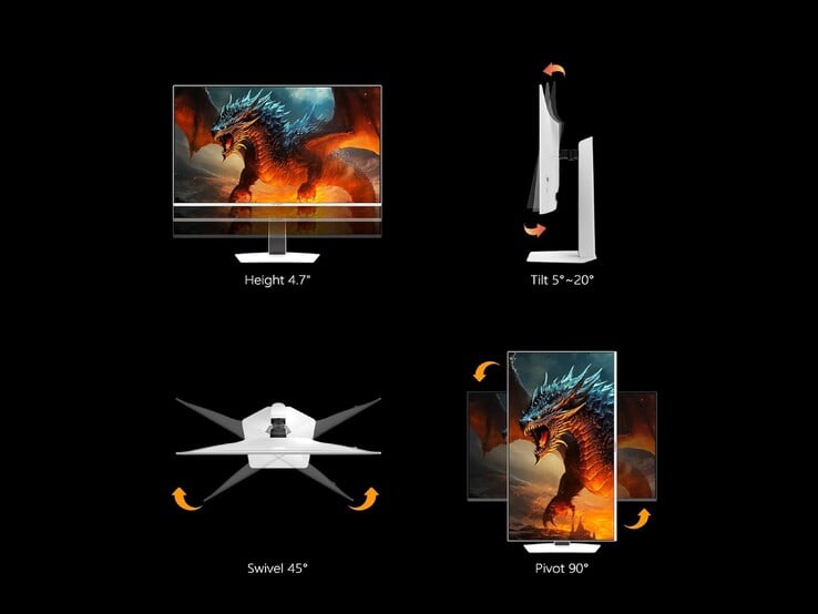 Innocn GA27M1Q поставляется с полностью регулируемой подставкой. (Источник изображения: Innocn через Amazon)