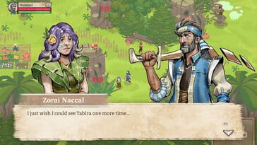 Изображение, показывающее диалог в игре Moon Hunters.