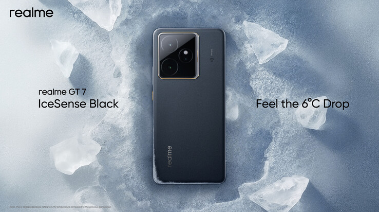 Realme GT 7 в цвете IceSense Black. (Источник изображения: X)