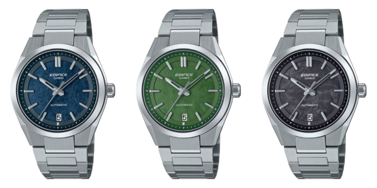 Слева направо: Casio Edifice EFK-100D-2A, EFK-100D-3A и EFK-100CD-1A. (Источник изображения: Casio)