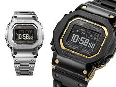 Casio GMW-BZ5000D-1 (слева) и GMW-BZ5000BD-1 (справа), изображенные на белом фоне. (Источник изображения: Casio UK - отредактировано)