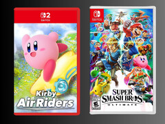 Макет коробки Kirby Air Riders с коробкой Super Smash Bros. Ultimate (Источник изображения: Playasia, Nintendo of America)