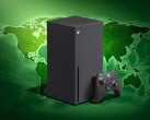 Консоль Xbox Series X на фоне карты мира