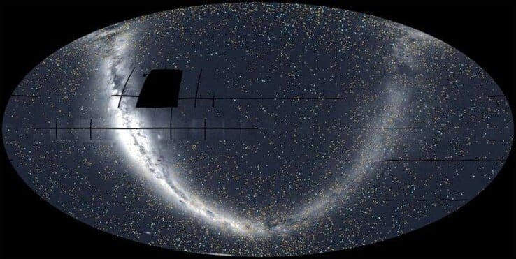 Изображение TESS, показывающее Вселенную и экзопланеты.