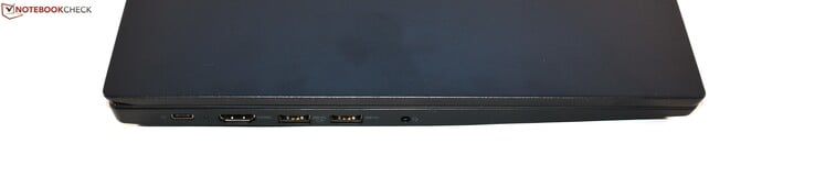 Слева: USB 3.1 Gen 2 Type C, HDMI, 2x USB 3.0 Type A, совмещённый аудиопорт