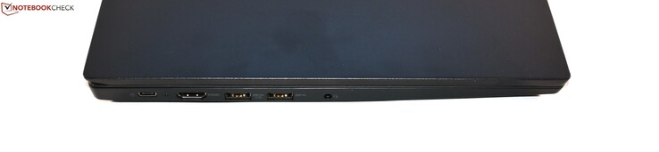 Слева: USB 3.1 Gen 2 Type C, HDMI, 2x USB 3.0 Type A, совмещённый аудиопорт