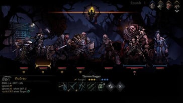 Изображение, показывающее битву в Darkest Dungeon II