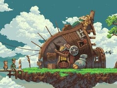 Изображение, показывающее дом в игре Owlboy.