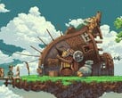 Изображение, показывающее дом в игре Owlboy.
