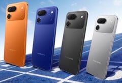 Модель Tecno Spark 50 Pro доступна в цветах «Динамический оранжевый», «Полуночный синий», «Чернильно-черный», «Титаново-серый» (слева направо) и «Облачно-белый» (на изображении не показан).