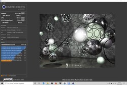 Оценки в Cinebench R15 при питании от батареи